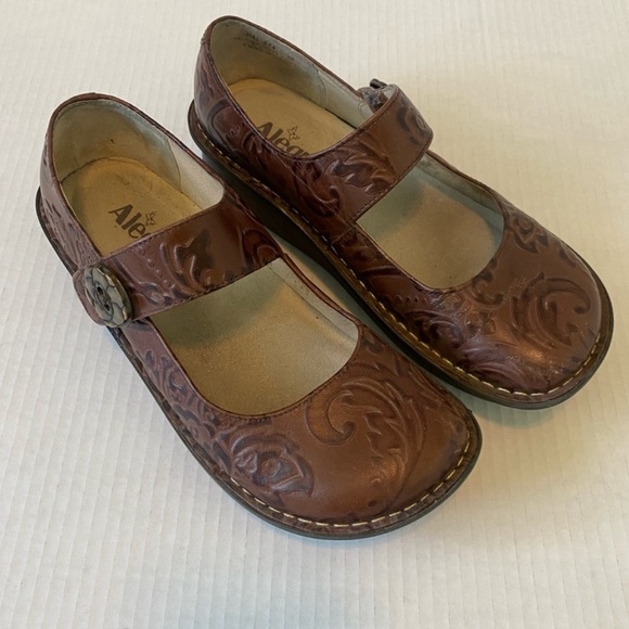 Alegria Shoes - Alegria Paloma Yeehaw Leather Chunky Mary Jane’s Velcro Strap Women’s Sz 38